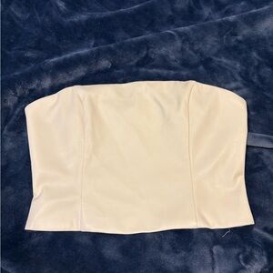 Hazel Boutique Cream Strapless Tube Top